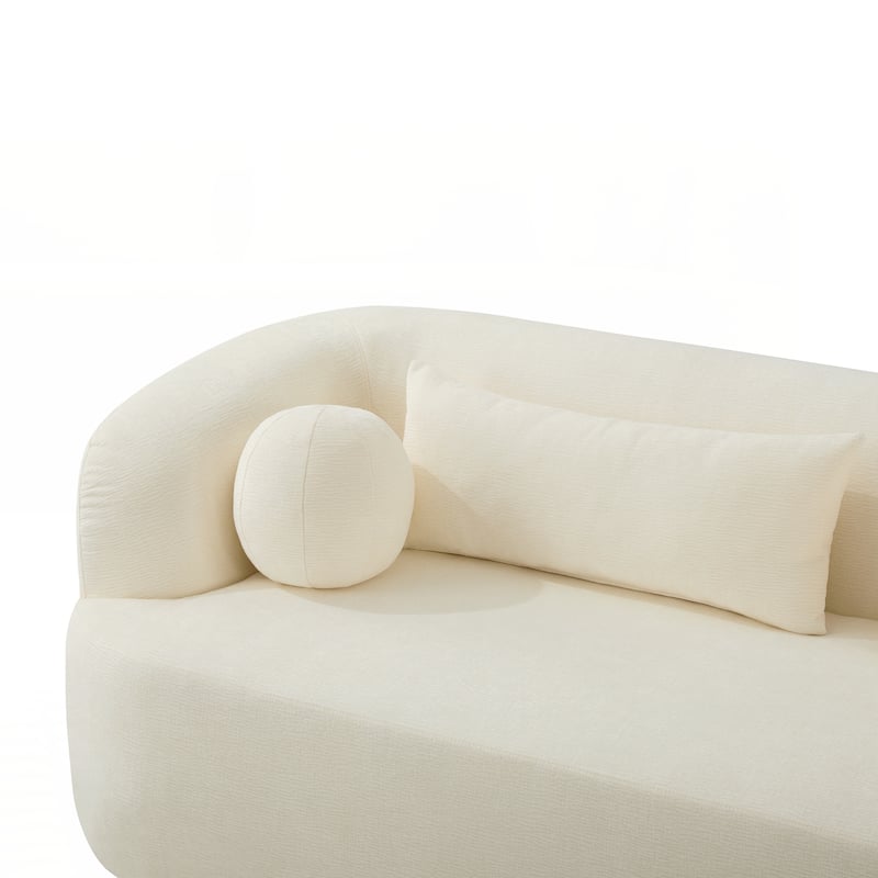 Upholstered Sofa with Pillows, No Assembly Curved Cloud Couch with High-Density Foam