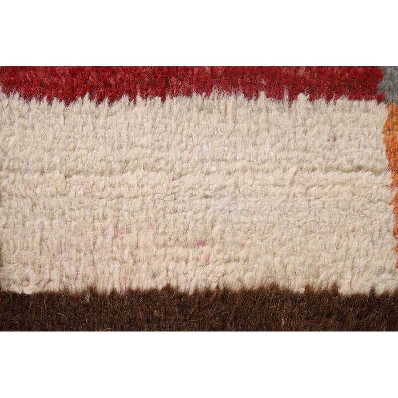 Checkered Moroccan Oriental Area Rug Handmade Geometric Wool Carpet - 5'10" x 9'7"