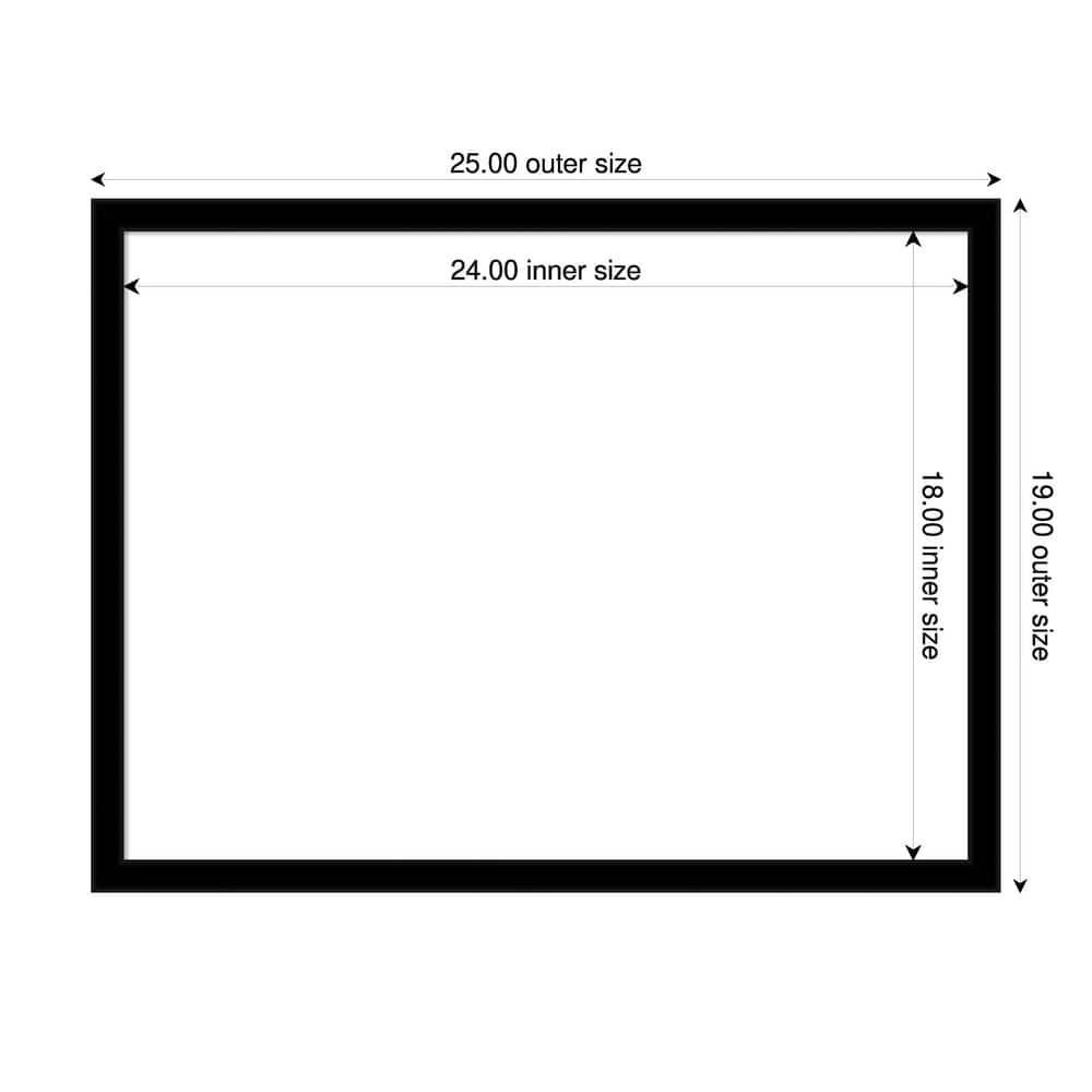 Amanti Art Jet Black Framed Dry Erase Magnetic Board