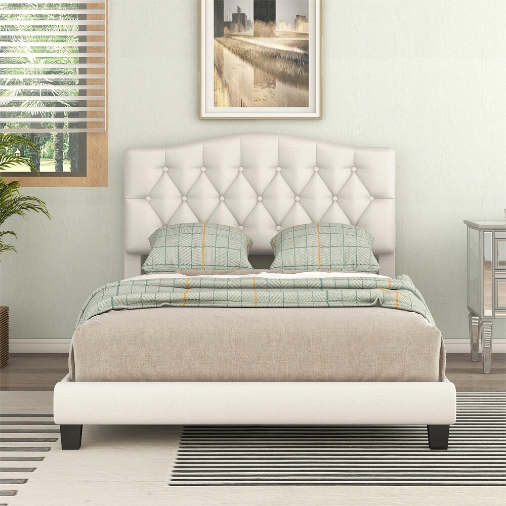 Curved hotsell tufted bed