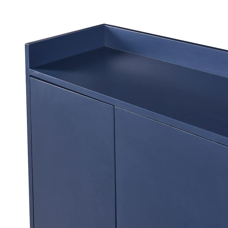 Elegant 4-Door Sideboard for Small Spaces with Adjustable Storage and Gold Legs