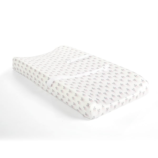 slide 2 of 5, Lush Decor Elephant Stripe Geo Soft & Plush Changing Pad Cover - 32" x 16" Pink