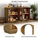 preview thumbnail 42 of 51, Buffet Cabinet with Glass Doors, Arched Cabinet with Adjustable Shelves, Kitchen Storage Cabinet with Rebound Device