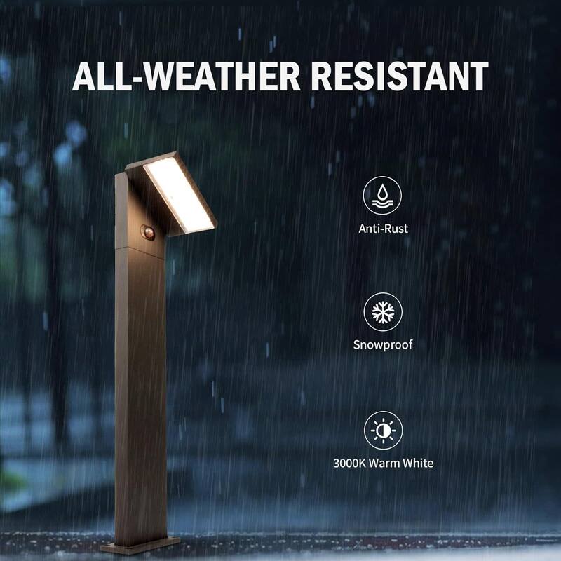 Solar Pathway Lights Outdoor with Motion Sensor IP65 Waterproof Path Lights for Driveway Adjustable Head