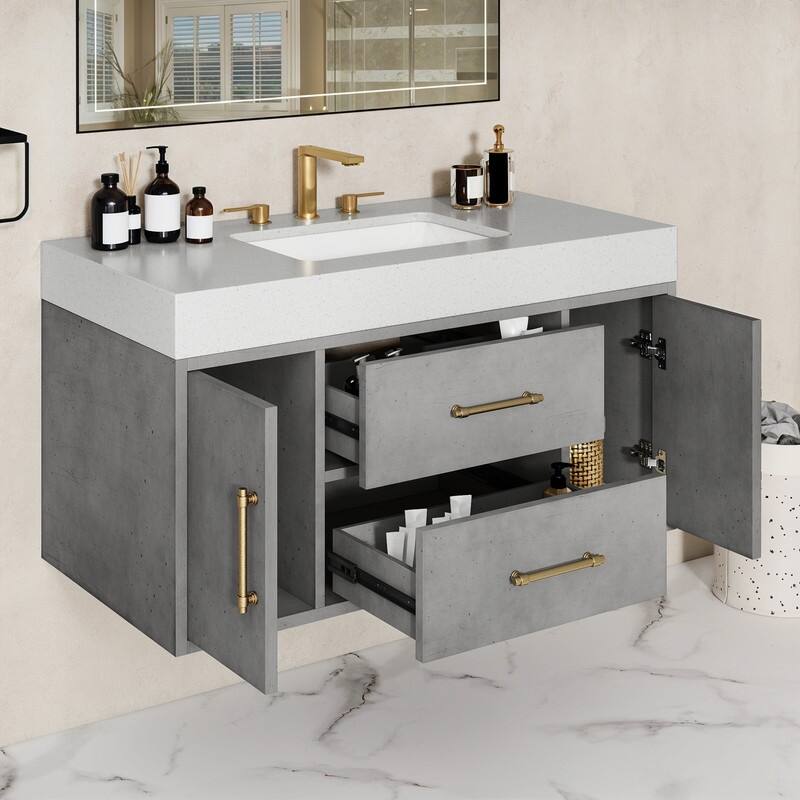 Moasis 40" Floating Bathroom Vanity with 2 Drawer and 2 Cabinet