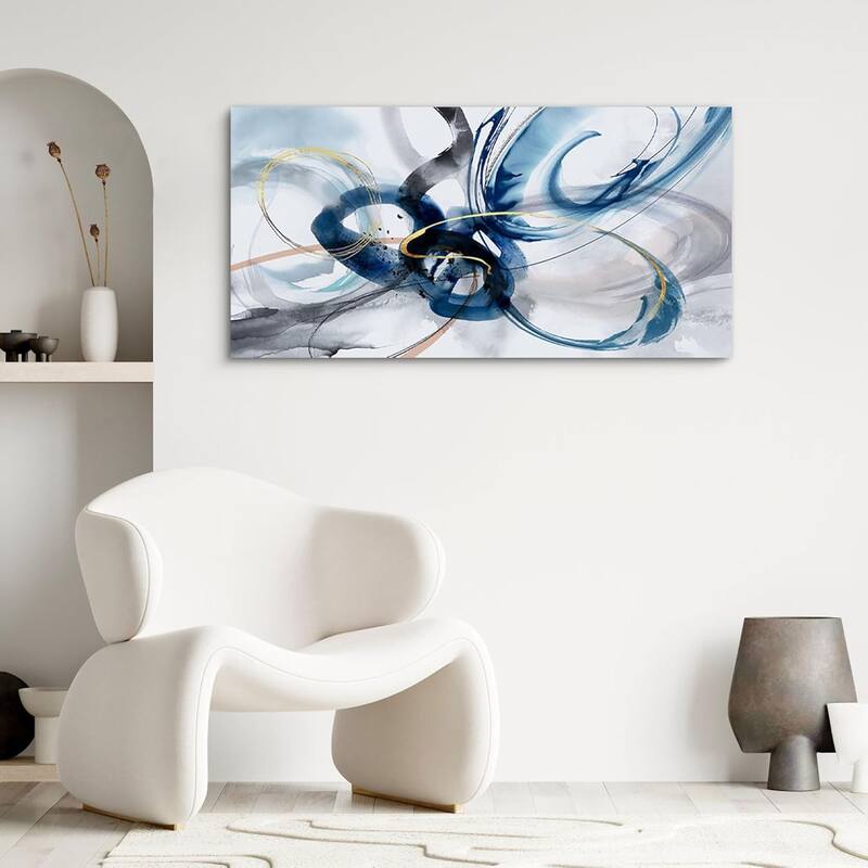 Abstract Wall Art - Blue and White Pictures Wall Decor