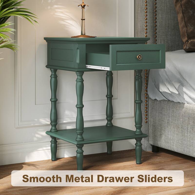 Nightstand with Built-in Charging Outlets, Minimal Assembly Needed