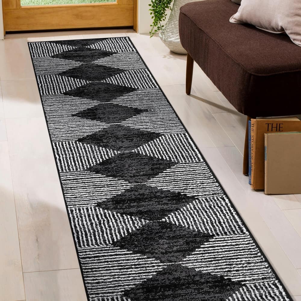 World Rug Gallery Geometric Stripe Boho Area Rug