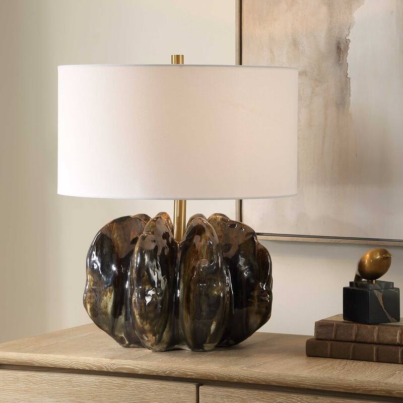 Uttermost Jaudon Brown Glass Table Lamp - 19.00" W x 23.00" H x 19.00" D