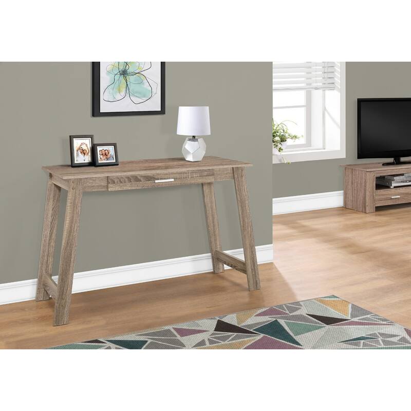 Wood Computer Desk with Drawer, Rectangular Shape and Veneer Finish