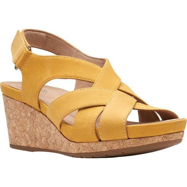clarks sandals womens yellow