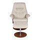 preview thumbnail 3 of 1, Contemporary Off White Taupe Swivel Recliner and Ottoman Set