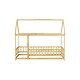 preview thumbnail 31 of 31, Twin Size Wooden Floor Bed with Roof Frame and Guardrails, Montessori Style Kids House Bed