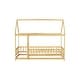 preview thumbnail 95 of 127, Wood Toddler House Bed with Roof Frame and Safety Guardrails Montessori Floor Bed without Slats No Door Houseshaped Platform Bed