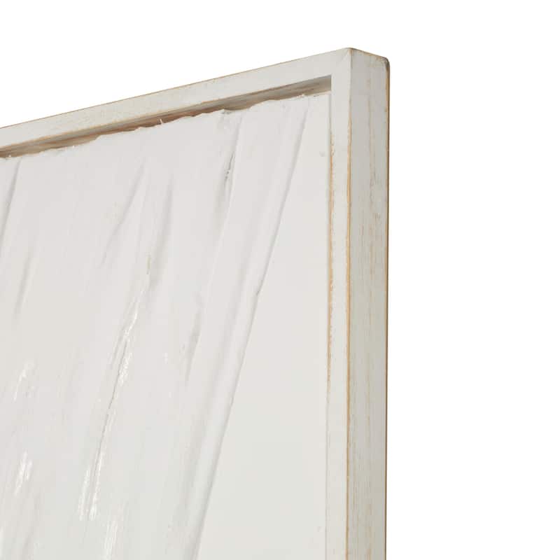 Wood Abstract Dimensional Wavy Textured Panel Home Wall Decor - Set of 2 Cream or White - Roche River Decor