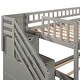 preview thumbnail 13 of 11, Stairway Twin over Twin Bunk Bed with Two Drawers, Slide, and Convertible Ladder, Gray