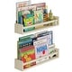 preview thumbnail 2 of 5, Wallniture Madrid Kids Shelves for Wall Decor, Nursery Storage 24", Natural, Set of 2