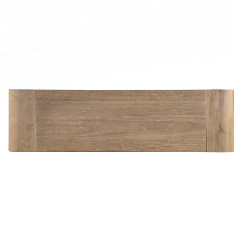Rustic Console Table with Fluted Drawer Front