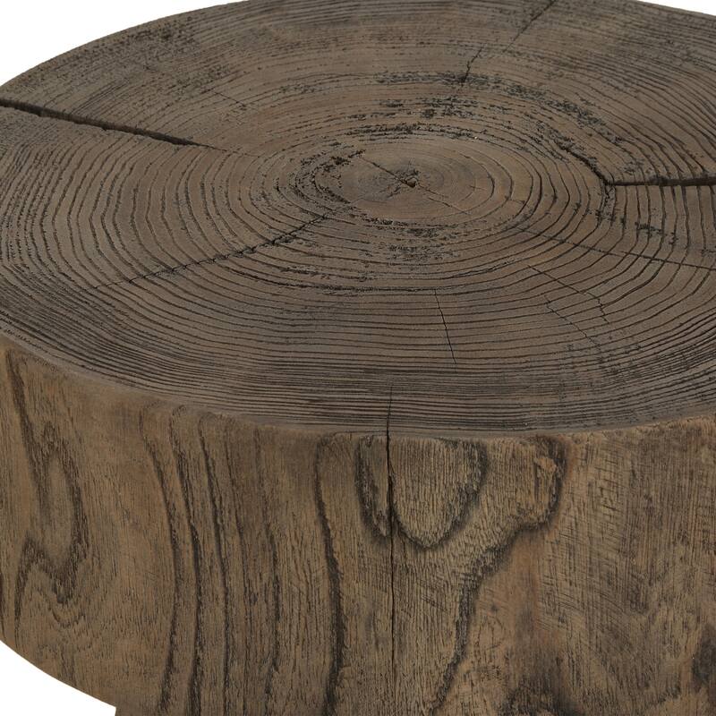 Hourglass Shaped Oak End Accent Table - 22.5" - Brown