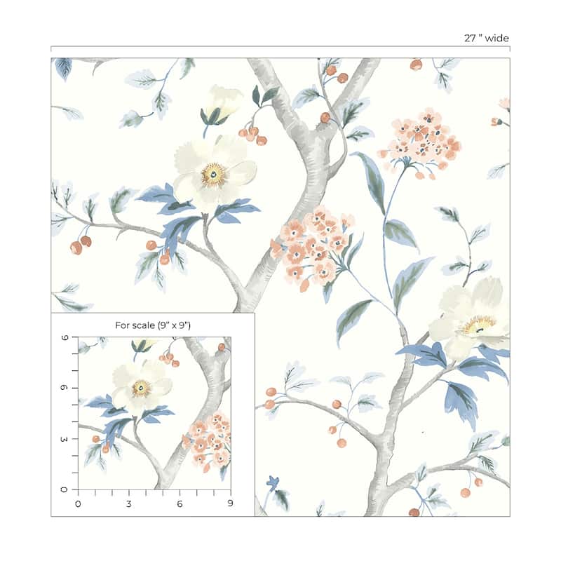 Luxe Haven Floral Trail Peel and Stick Wallpaper