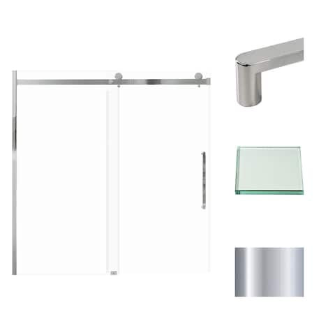 Madeline 60 in. W x 60 in. H Sliding Frameless Shower Door with Fixed Panel with Clear Glass - 56-60-in W x 60-in H