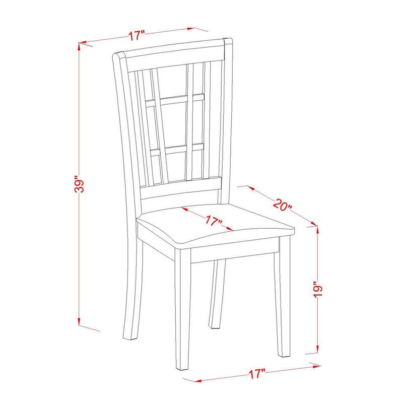 Modern Dining Chair Wood Seat Buttermilk Brown Finish Set of 2