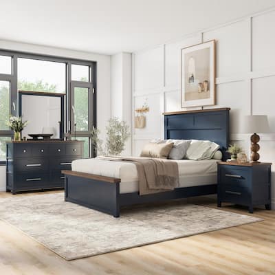 Furniture of America Althea Modern Farmhouse 4-Piece Wood Kids Panel Bedroom Set