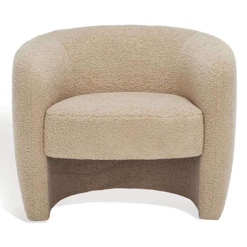 SAFAVIEH Couture Sangita Barrel Back Accent Chair - 35" W x 31" D x 30" H - 35Wx31Dx30H - Light Brown