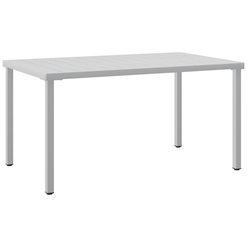 Frond and Form 59 Inch By 35.4 Inch Outdoor Steel Rectangular Dining Table - Gray