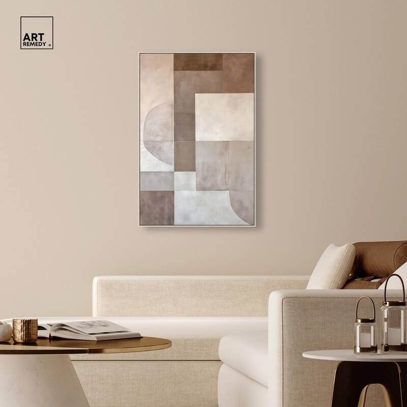 Neutral Tone Blocks II Canvas by Art Remedy