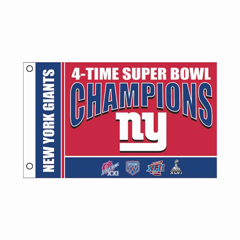 New York Giants Single Sided Flag w/ 2 Grommets, 3'x5' - Red