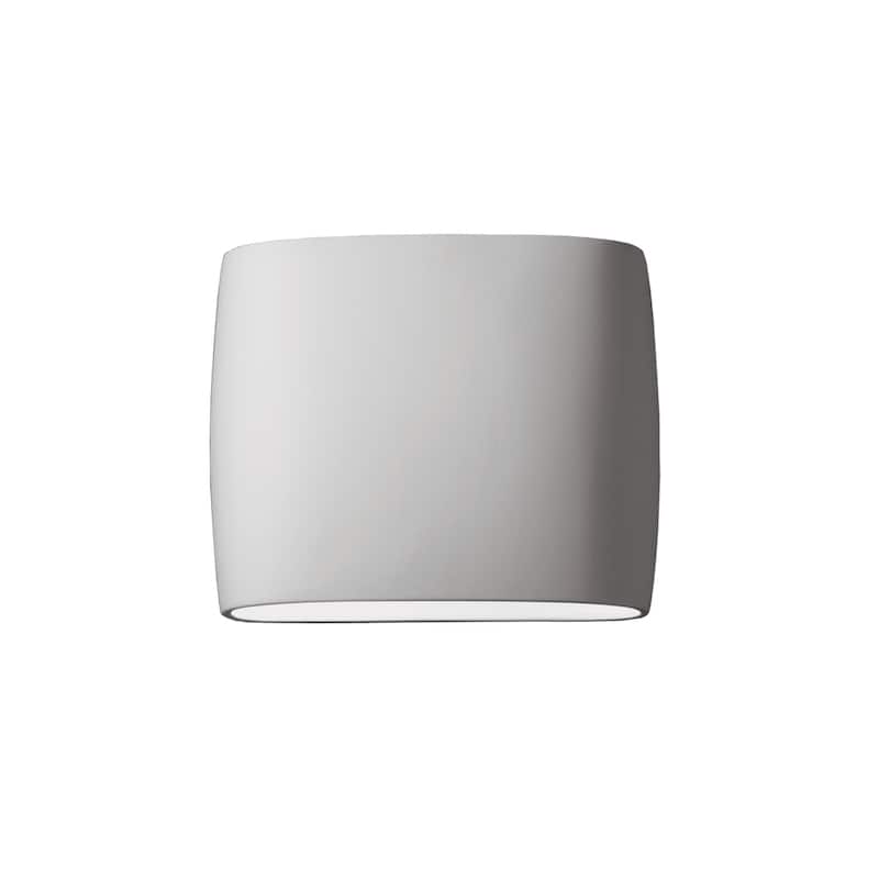 Porch & Den Courtside Bisque Closed Top ADA 2-light Small Oval Outdoor Wall Sconce