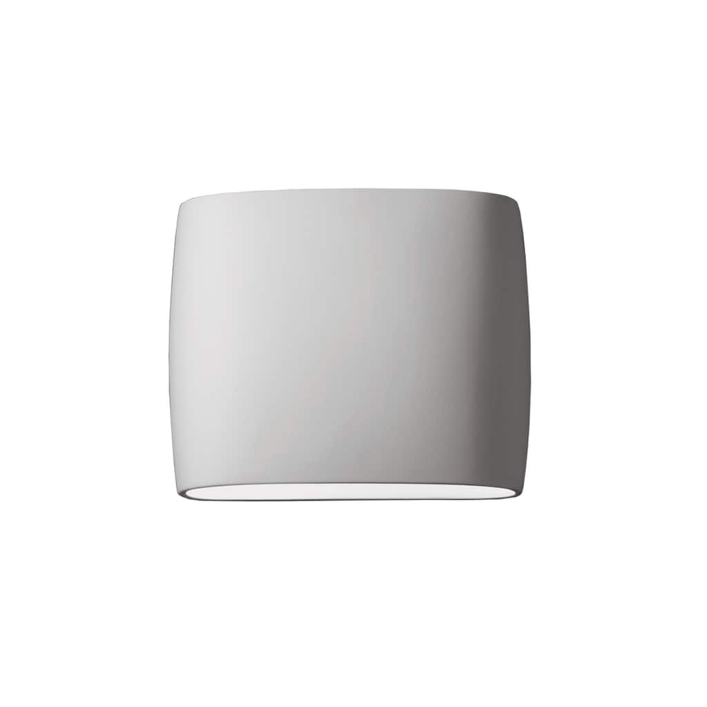 Porch & Den Courtside Bisque Closed Top ADA 2-light Small Oval Outdoor Wall Sconce