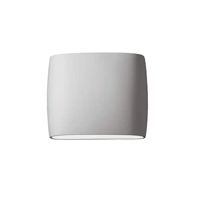 Porch & Den Courtside Bisque Closed Top ADA 2-light Small Oval Wall Sconce