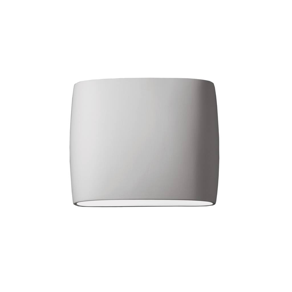 Porch & Den Courtside Bisque Closed Top ADA 2-light Small Oval Wall Sconce