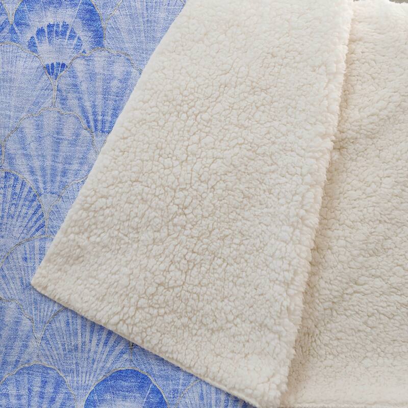 Premium Machine Washable ASB181 Coastal Seashell Sherpa Throw Blanket