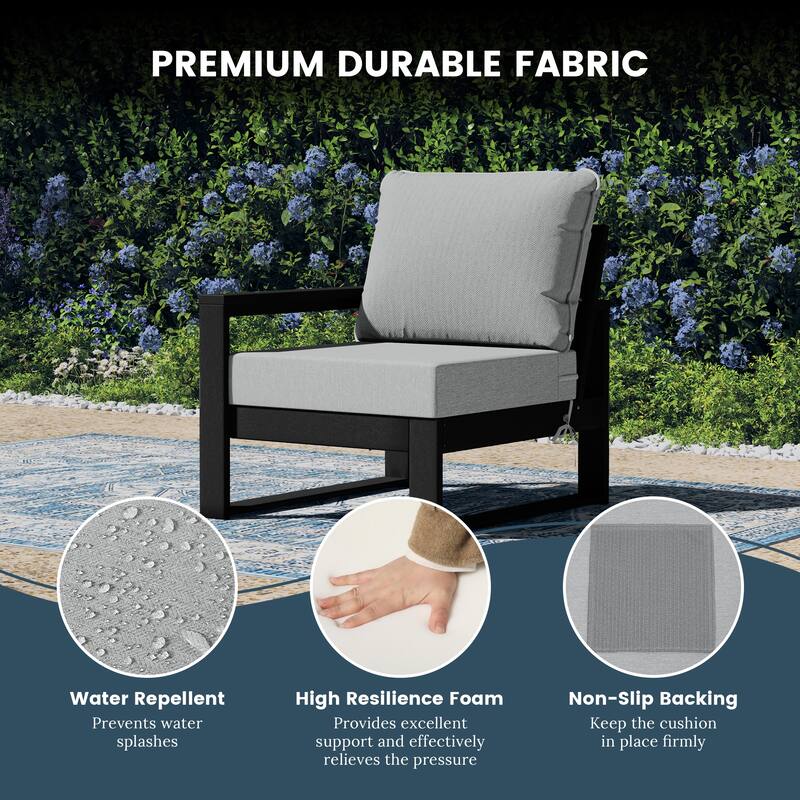 Endless Outdoor Patio Sofa with Black Frame