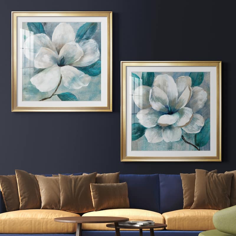 Teal Magnolia I Premium Framed Print - Ready to Hang