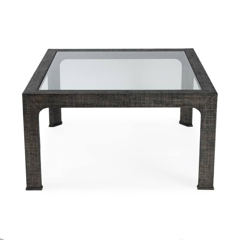 Chatham Glass and Raffia Square 36" Coffee Table
