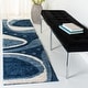 preview thumbnail 43 of 43, SAFAVIEH Florida Shag Riet Abstract 1.2-inch Thick Rug 2'3" x 8' Runner - Dark Blue/Ivory - Runner
