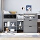 preview thumbnail 33 of 46, Twin Size Low Loft Bed with Rolling Desk, Shelves, and Drawers - Space Saving Design Gray