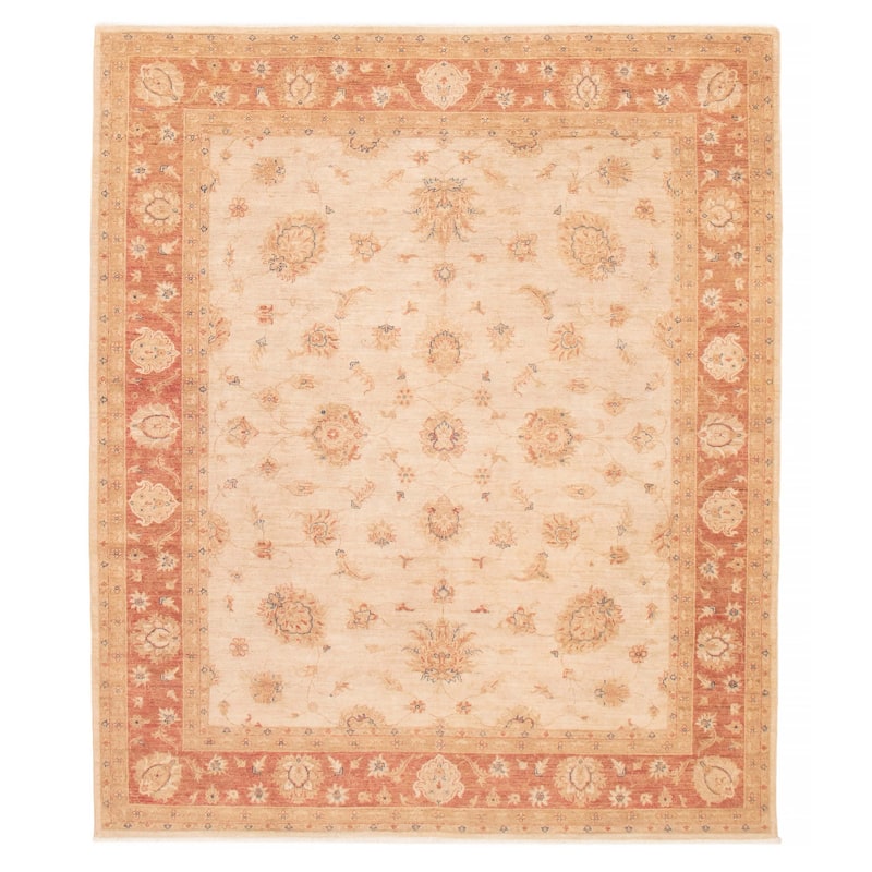 ECARPETGALLERY Hand-knotted Chobi Finest Ivory Wool Rug - 8'2 x 9'9 - Ivory - 8'2 x 9'9