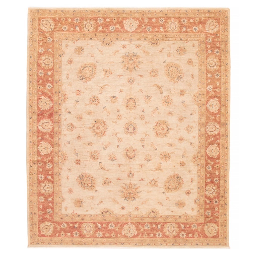 ECARPETGALLERY Hand-knotted Chobi Finest Ivory Wool Rug - 8'2 x 9'9