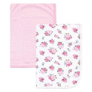 Luvable Friends Baby Girl Cotton Swaddle Blanket, Floral, One Size - Floral - One Size