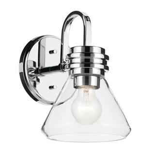 Kichler Lighting Farum 9.5" 1-Light Wall Sconce with Clear Glass in Chrome