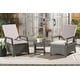 preview thumbnail 3 of 12, SAFAVIEH Outdoor Patio Furniture Herman Recliner 3-Piece Set - 22"W x 22"D x 42"H