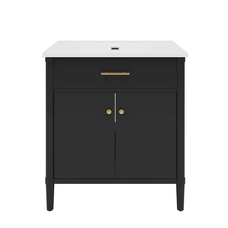 Bathroom Vanity with Sink, Bathroom Cabinet with Soft Close Doors and Adjustable Shelf