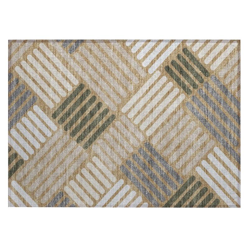 Machine Washable Indoor/ Outdoor Modern Weave Chantille Rug