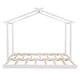 preview thumbnail 6 of 9, Twin XL/King Size House Platform Bed with Trundle, Roof Design for Kids Teens, Wooden House Bedframe w/Customizable Themes,White