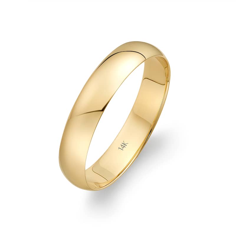 Clover Yellow Gold High-Polish Classic Wedding Band - 10.5 (4mm) - 14k